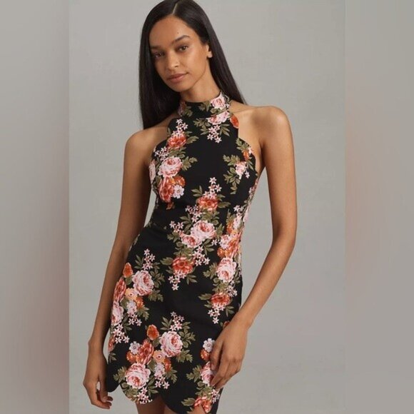 NWT Size XL - By Anthropologie Halter Scallop Mini Dress - Picture 1 of 16
